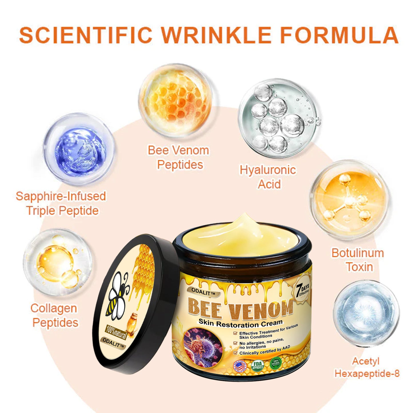 🔥Final 3 Hours: 80% OFF - ODALIT™ Bee Venom Skin Restoration Cream🐝