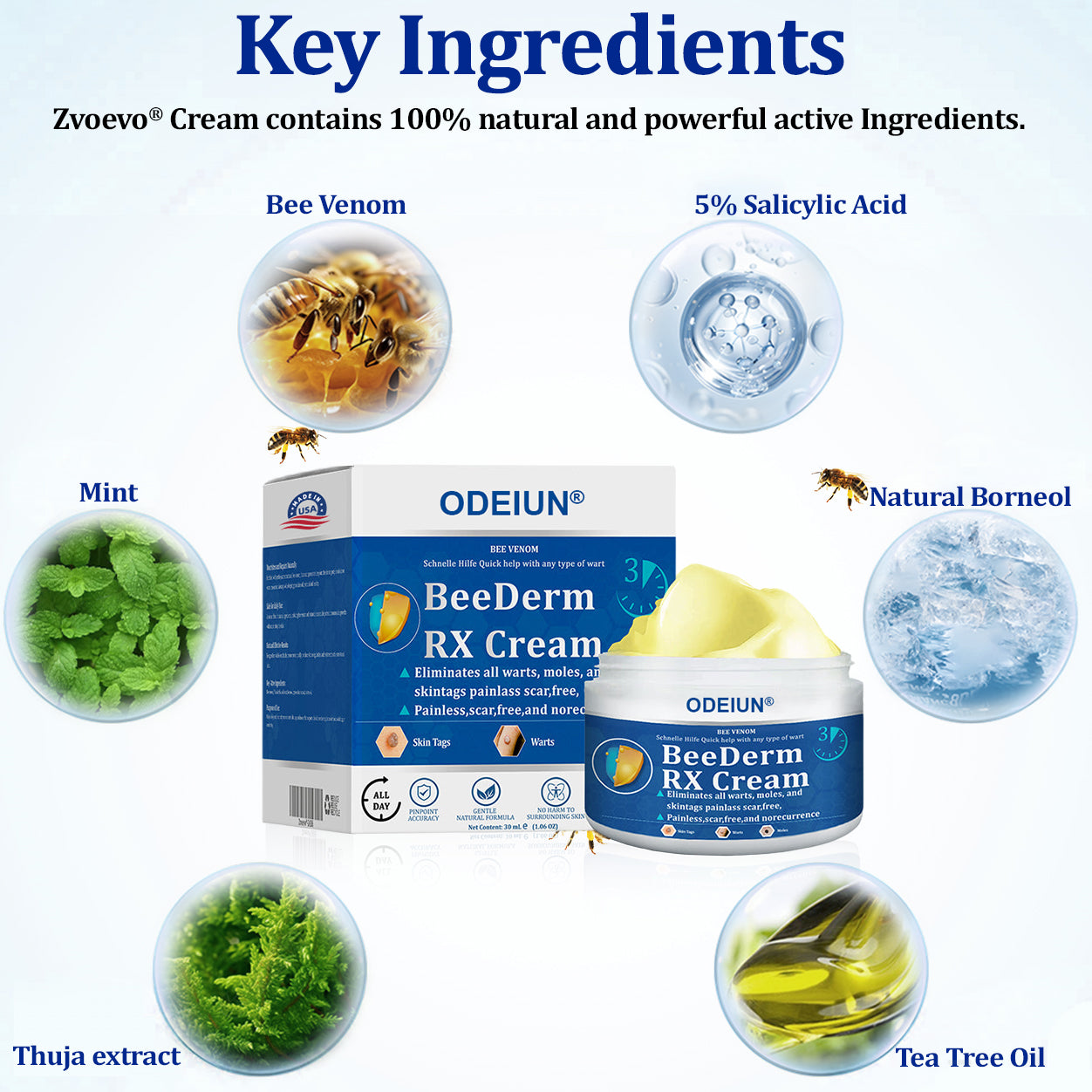 🔥Final 3 Hours: 80% OFF - ODEIUN® BeeDerm RX Cream, Painless, Targeted Treatment for Warts, Skin Tags, Skin Lesions, Infections, Cysts, and Scars💛