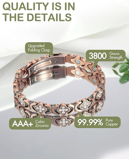ODEIUN® Copper Bracelets for Women. Pure Copper Magnetic Bracelet with 3800 Gauss Effective Magnets