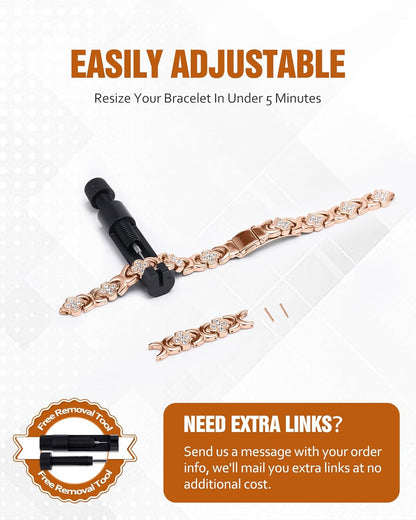 ODEIUN® Copper Bracelets for Women. Pure Copper Magnetic Bracelet with 3800 Gauss Effective Magnets