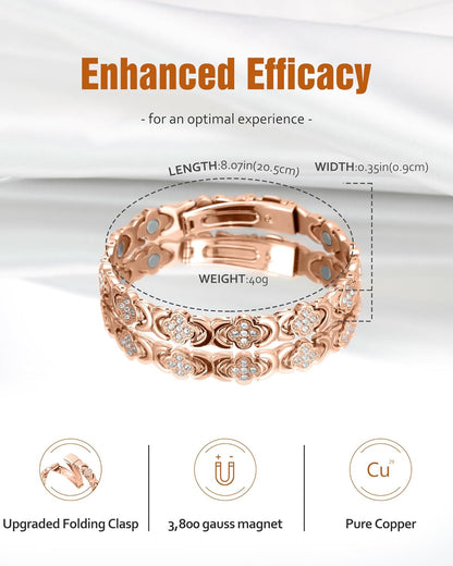 ODEIUN® Copper Bracelets for Women. Pure Copper Magnetic Bracelet with 3800 Gauss Effective Magnets