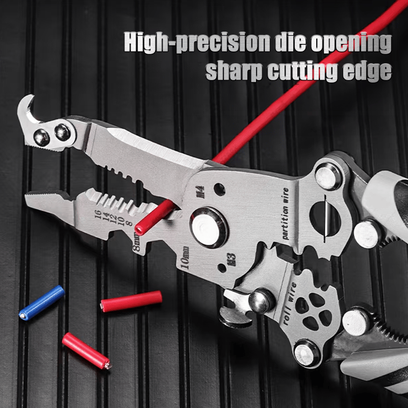 🔥Final 3 Hours: 80% OFF - 2025 New Upgrade💥Multifunctional Folding Wire Stripper-Professional Electrician Tool