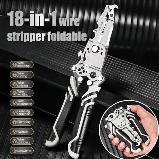 🔥Final 3 Hours: 80% OFF - 2025 New Upgrade💥Multifunctional Folding Wire Stripper-Professional Electrician Tool