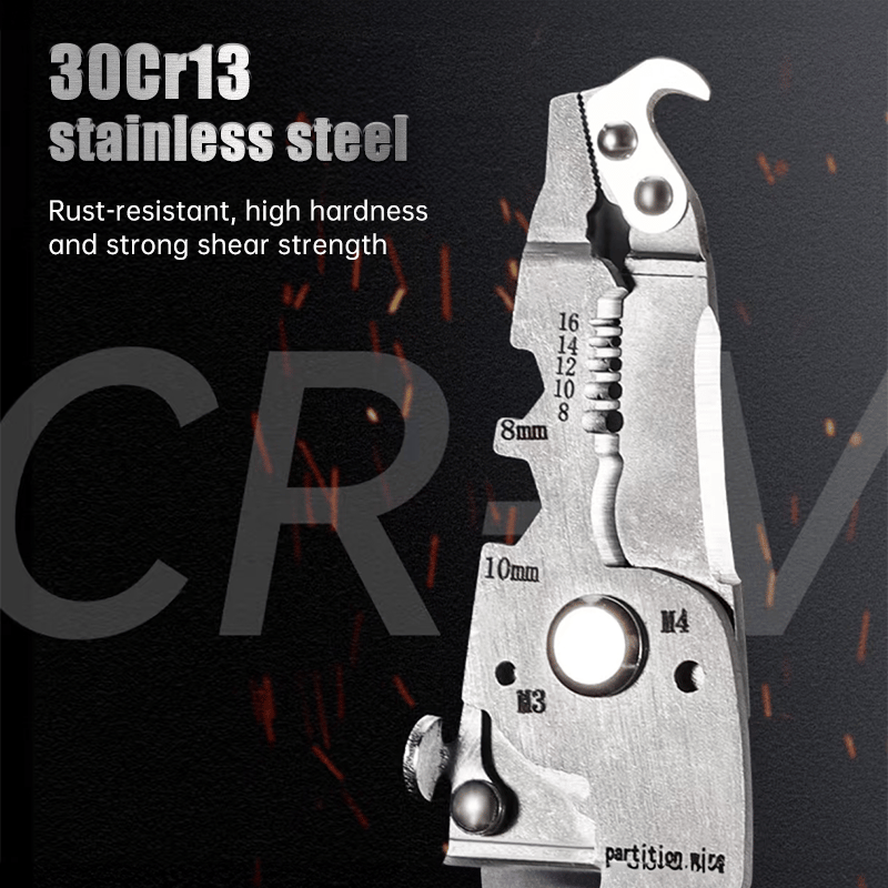 🔥Final 3 Hours: 80% OFF - 2025 New Upgrade💥Multifunctional Folding Wire Stripper-Professional Electrician Tool