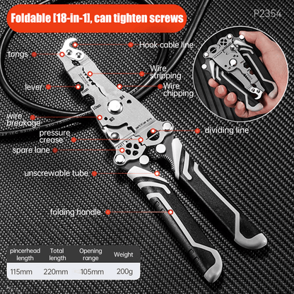 🔥Final 3 Hours: 80% OFF - 2025 New Upgrade💥Multifunctional Folding Wire Stripper-Professional Electrician Tool