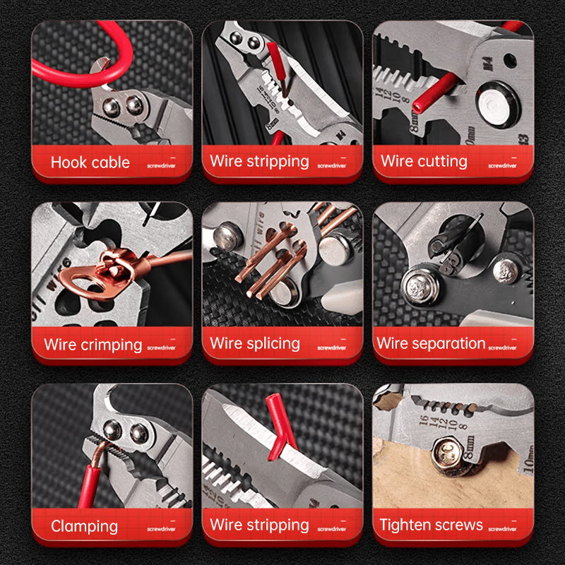 🔥Final 3 Hours: 80% OFF - 2025 New Upgrade💥Multifunctional Folding Wire Stripper-Professional Electrician Tool